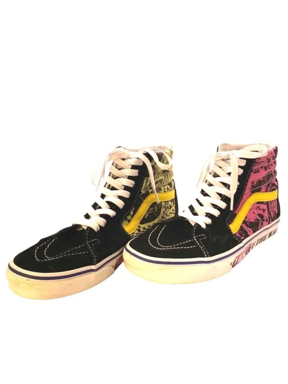 Vans Sk8-Hi Lady Azalea Pink/Yellow/Black High-Top Sneakers Mens 7.5/Womens 9